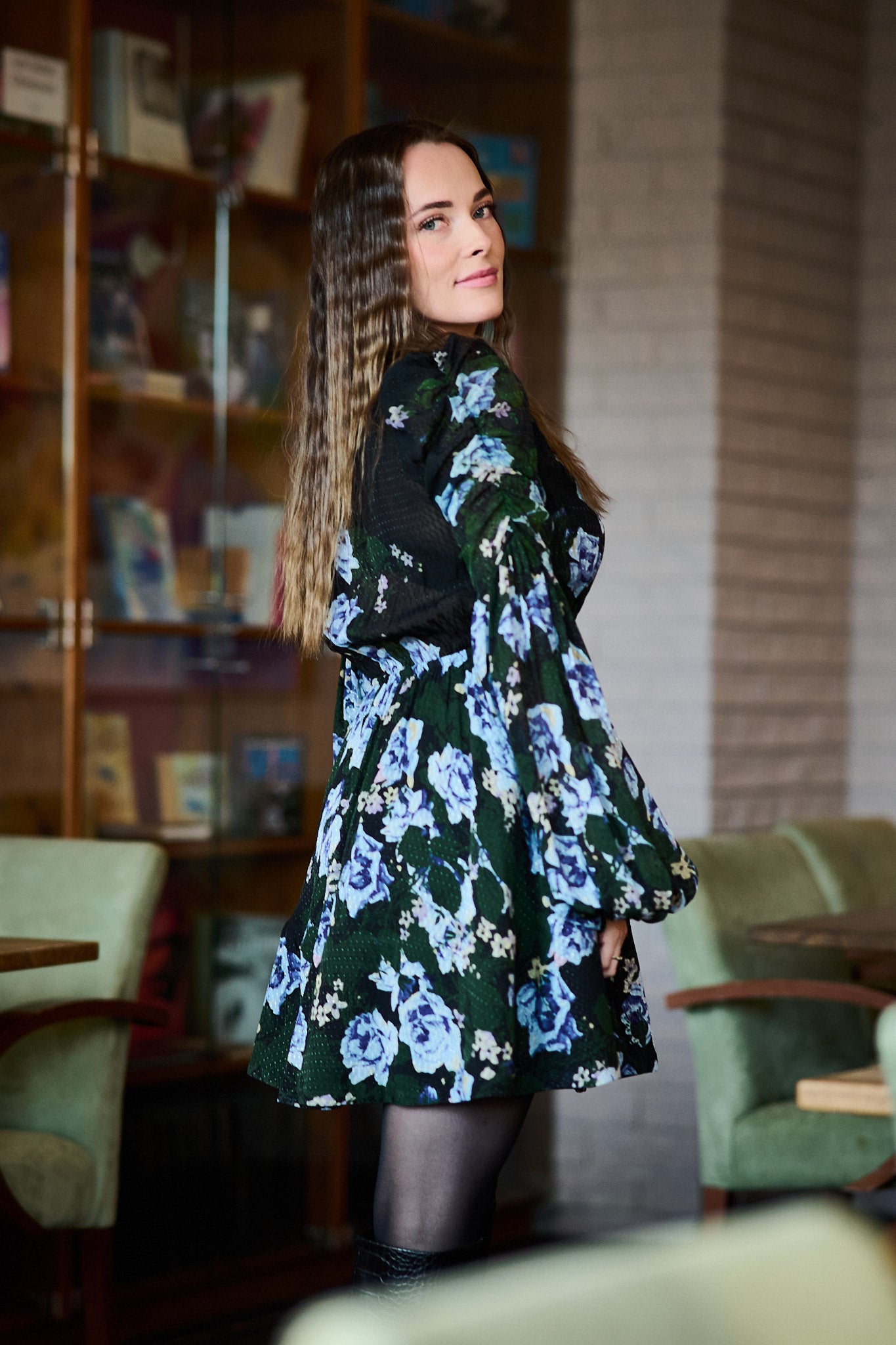 Georgette V-Neck Dress - Amadora