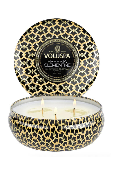 3 Wick Tin Candle 340g - Freesia Clementine