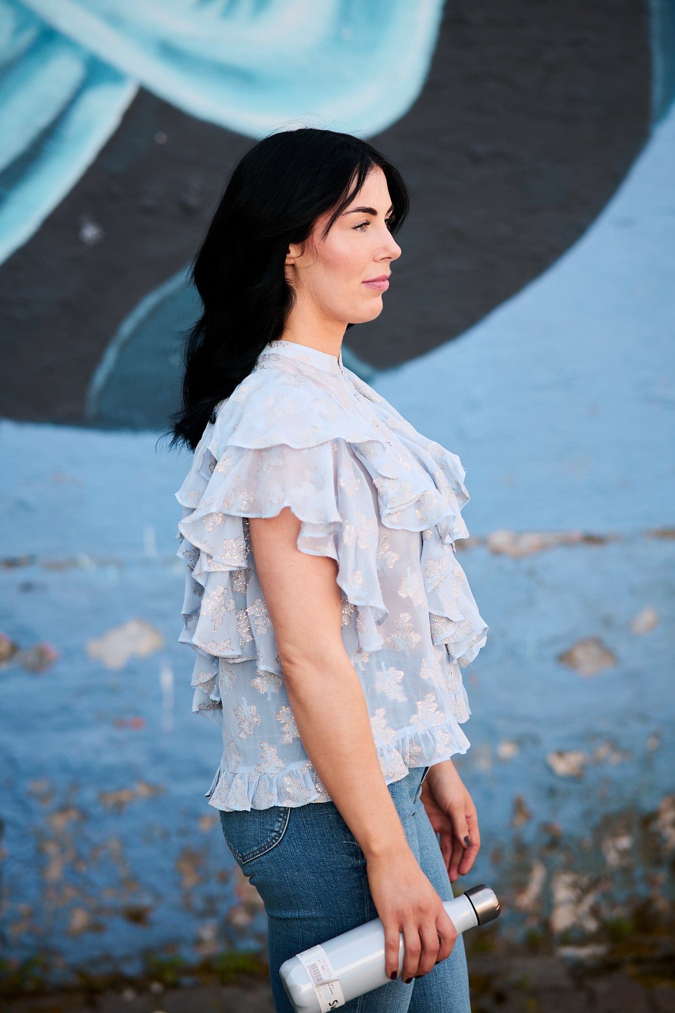 Georgette Top Light blue