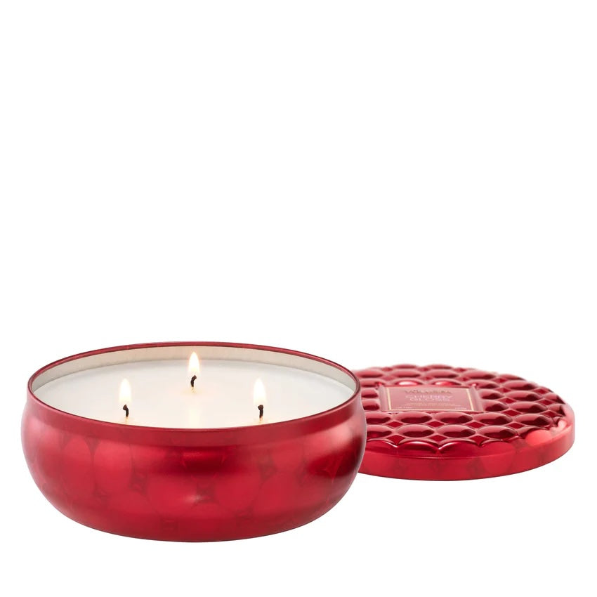 3 Wick Tin Candle - 40t Cherry Gloss