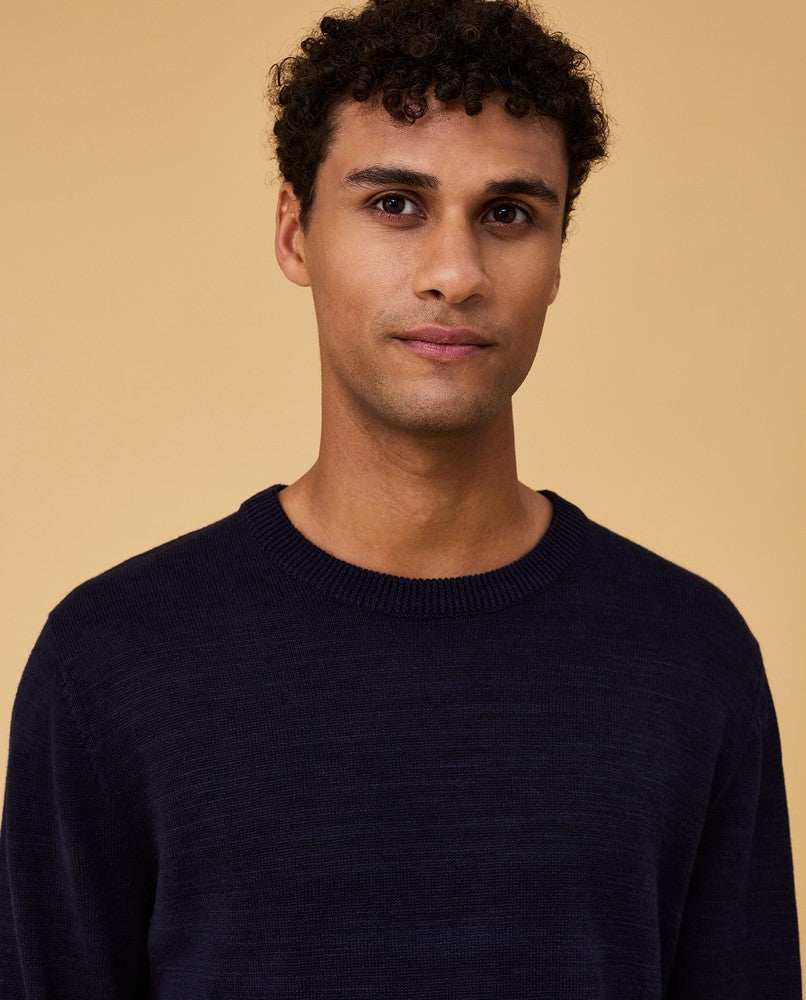 Roberto Cotton/Linen Blend Crew Neck Sweater