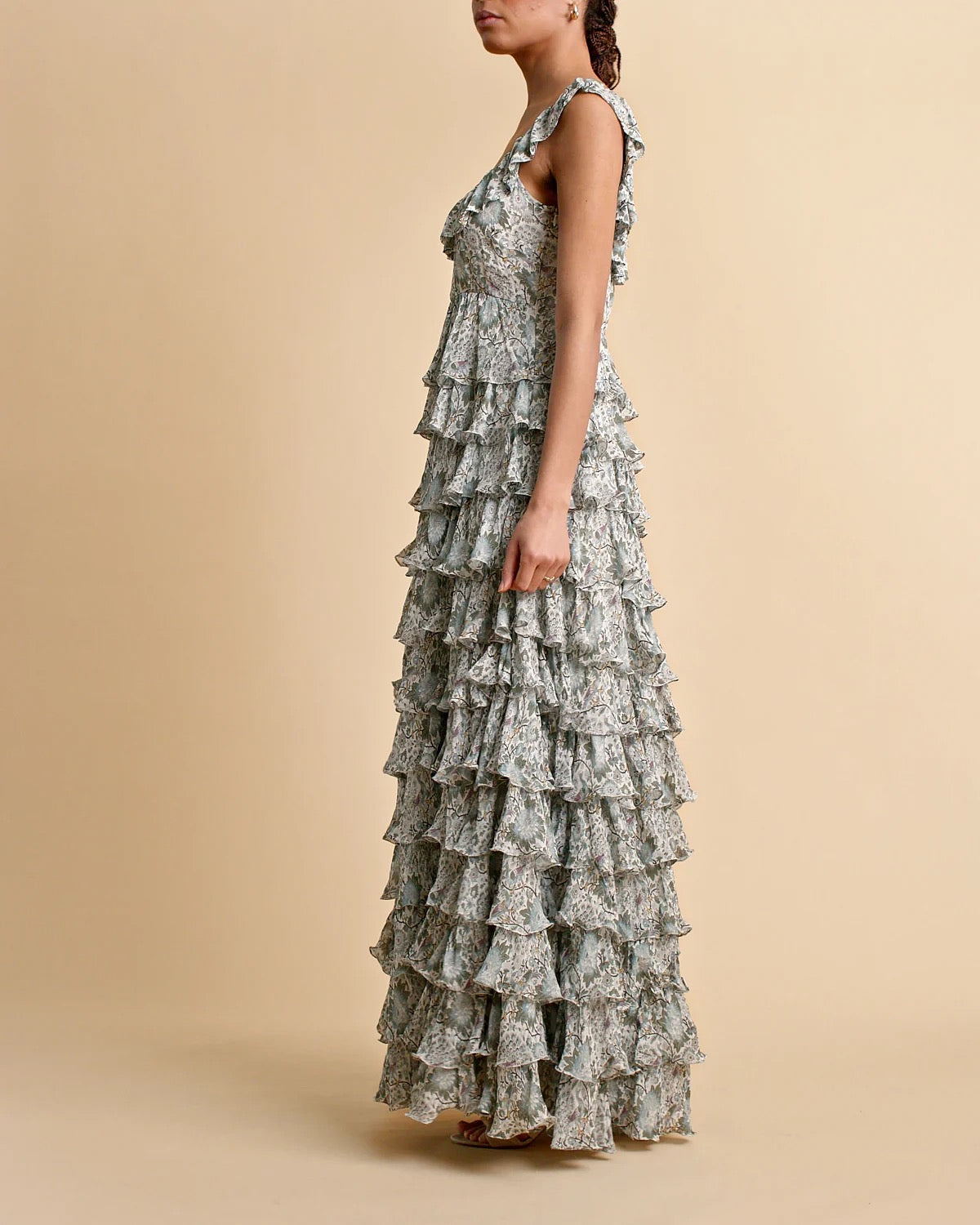 Georgette Ruffle Gown