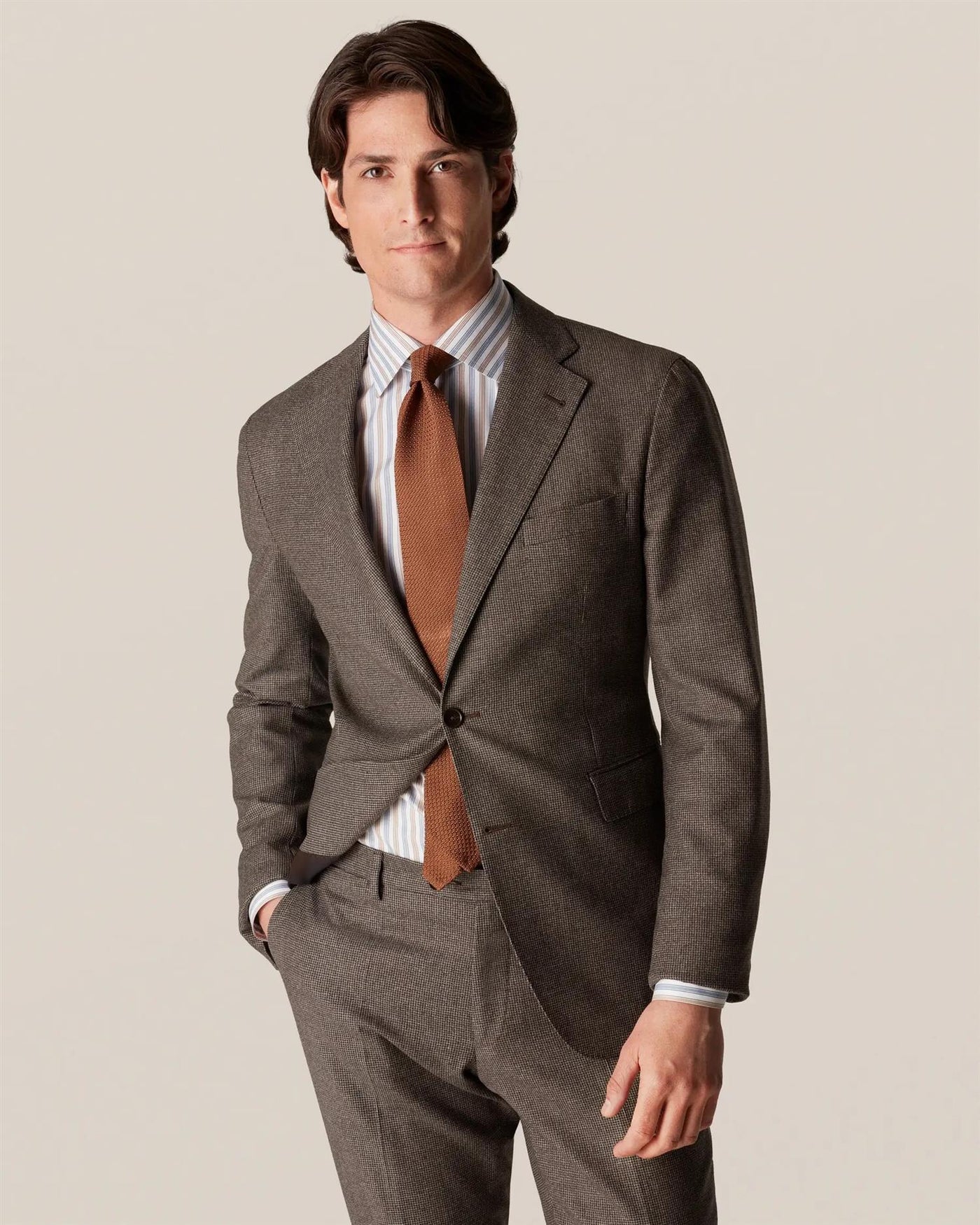 Cotton-Lyocell Stretch Shirt Slim Fit