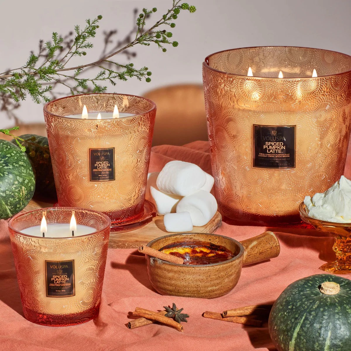 Boxed 3-Wick Hearth Candle W.Lid - Spiced Pumpkin Latte