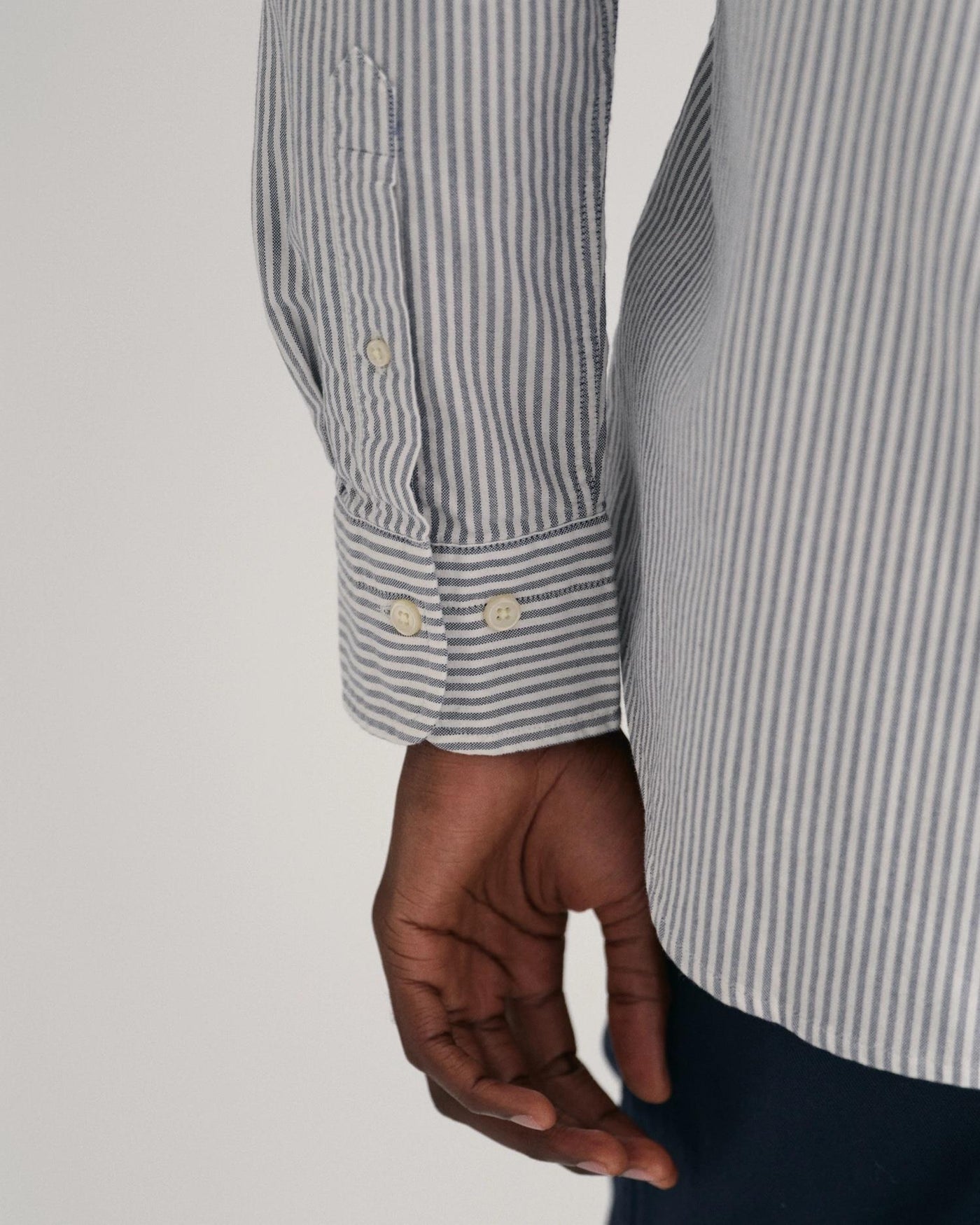 Regular Fit Banker Stripe Oxford Skjorte