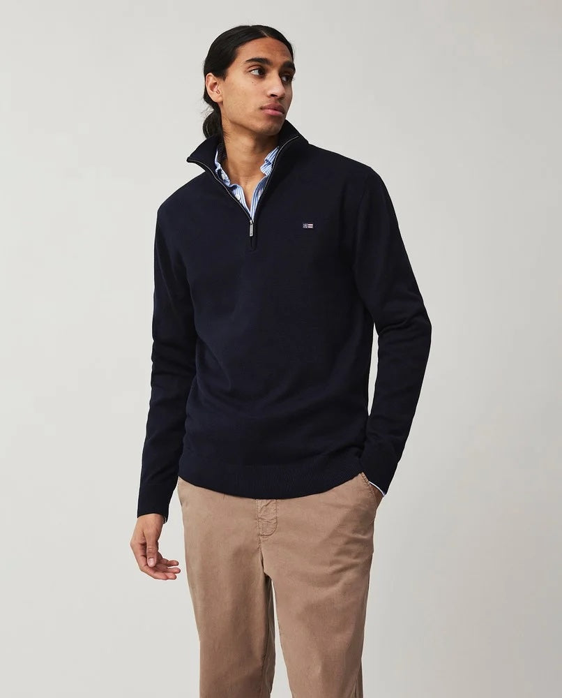Clay Cotton Half-Zip Sweater