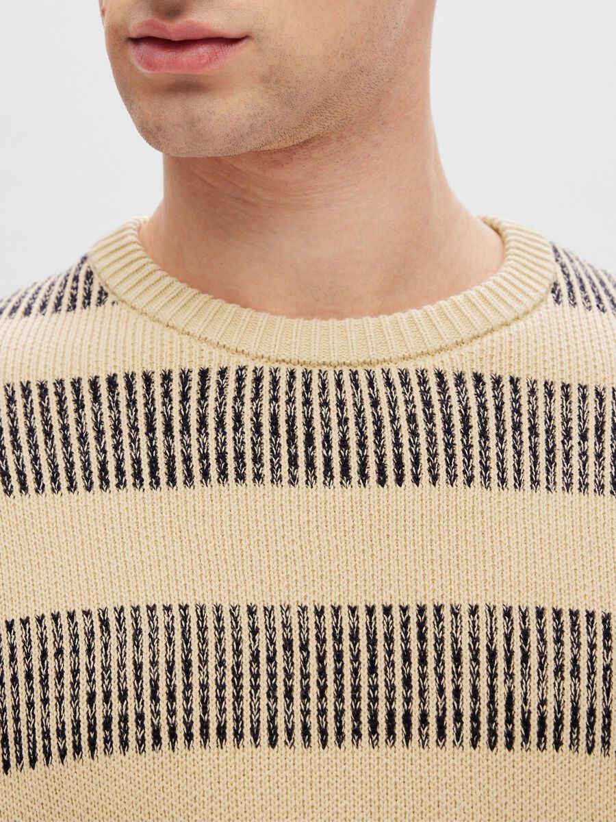 Stan Relaxed Ls Knit Stripe Crew Neck