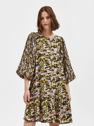 Evie 3/4 Plisse Dress