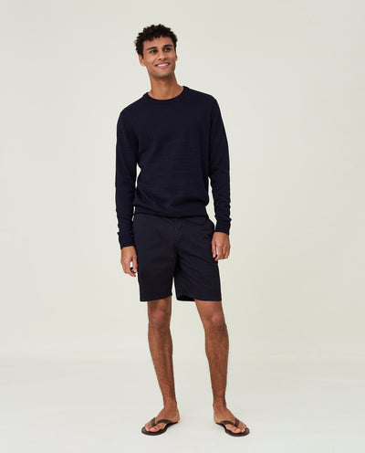 Roberto Cotton/Linen Blend Crew Neck Sweater