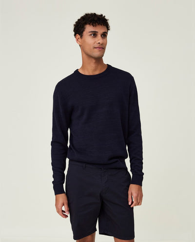 Roberto Cotton/Linen Blend Crew Neck Sweater