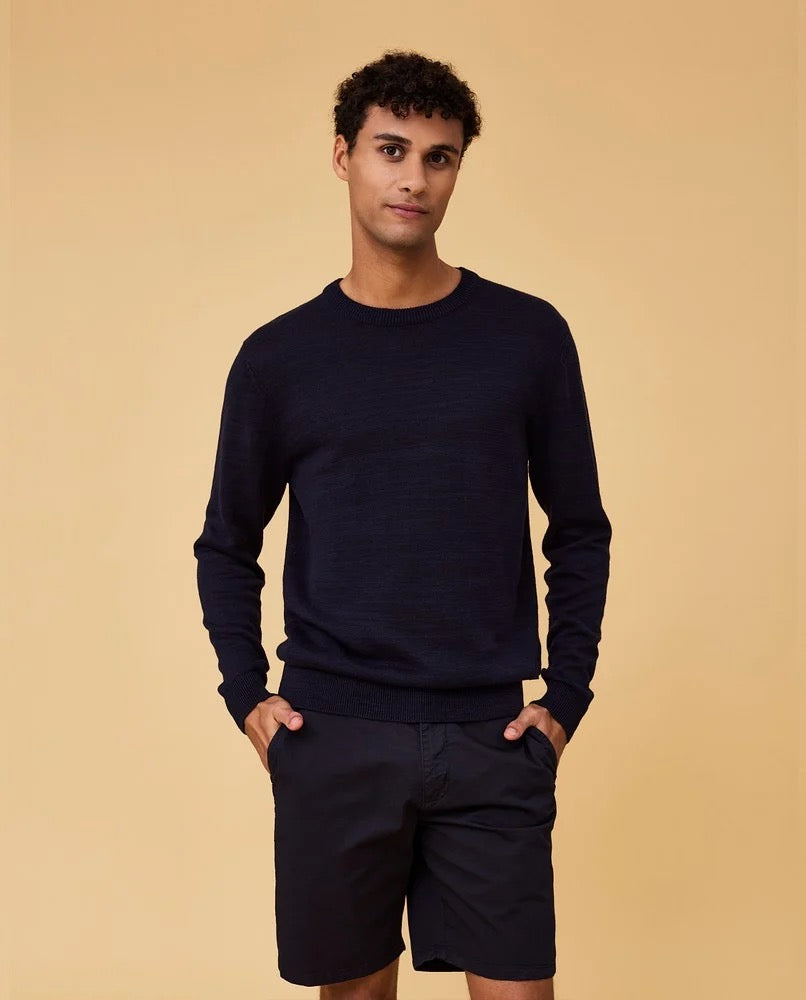Roberto Cotton/Linen Blend Crew Neck Sweater